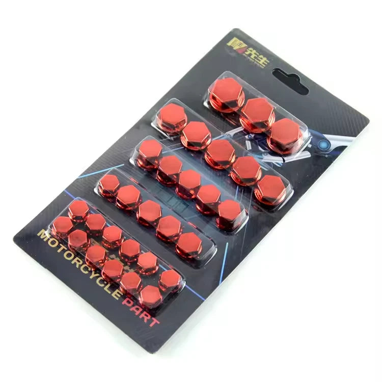 Copri bulloni moto 30 pezzi Blu/Rosso